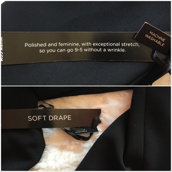 NWOT WHBM Black Cropped Drape Jacket Blazer S. 10 - Picture 6 of 9